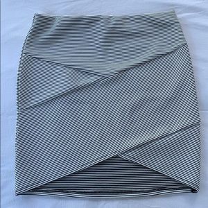 Forever 21 Black and White Striped Mini Skirt